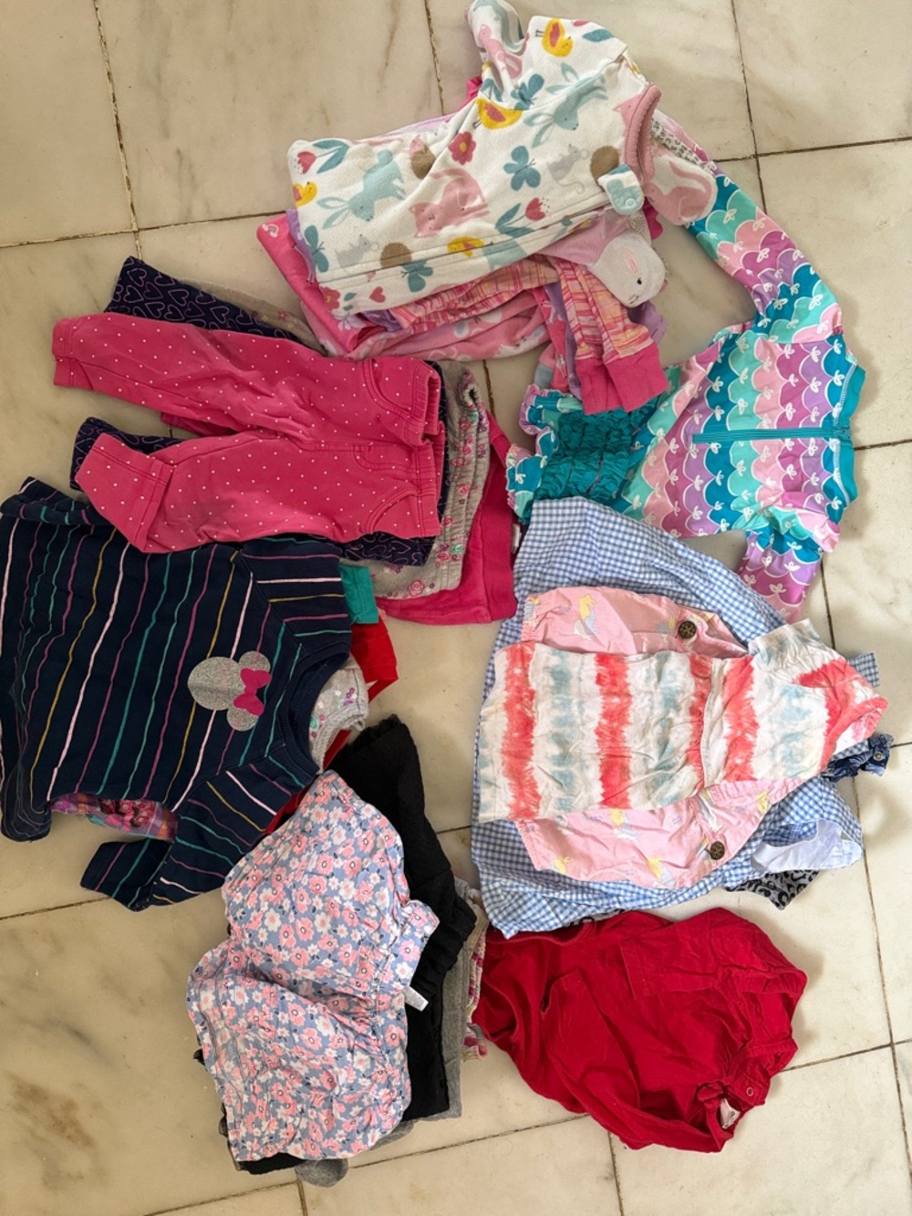 Girls Mixed Clothing Bundle - Assorted Pink, Turquoise, Navy & Floral